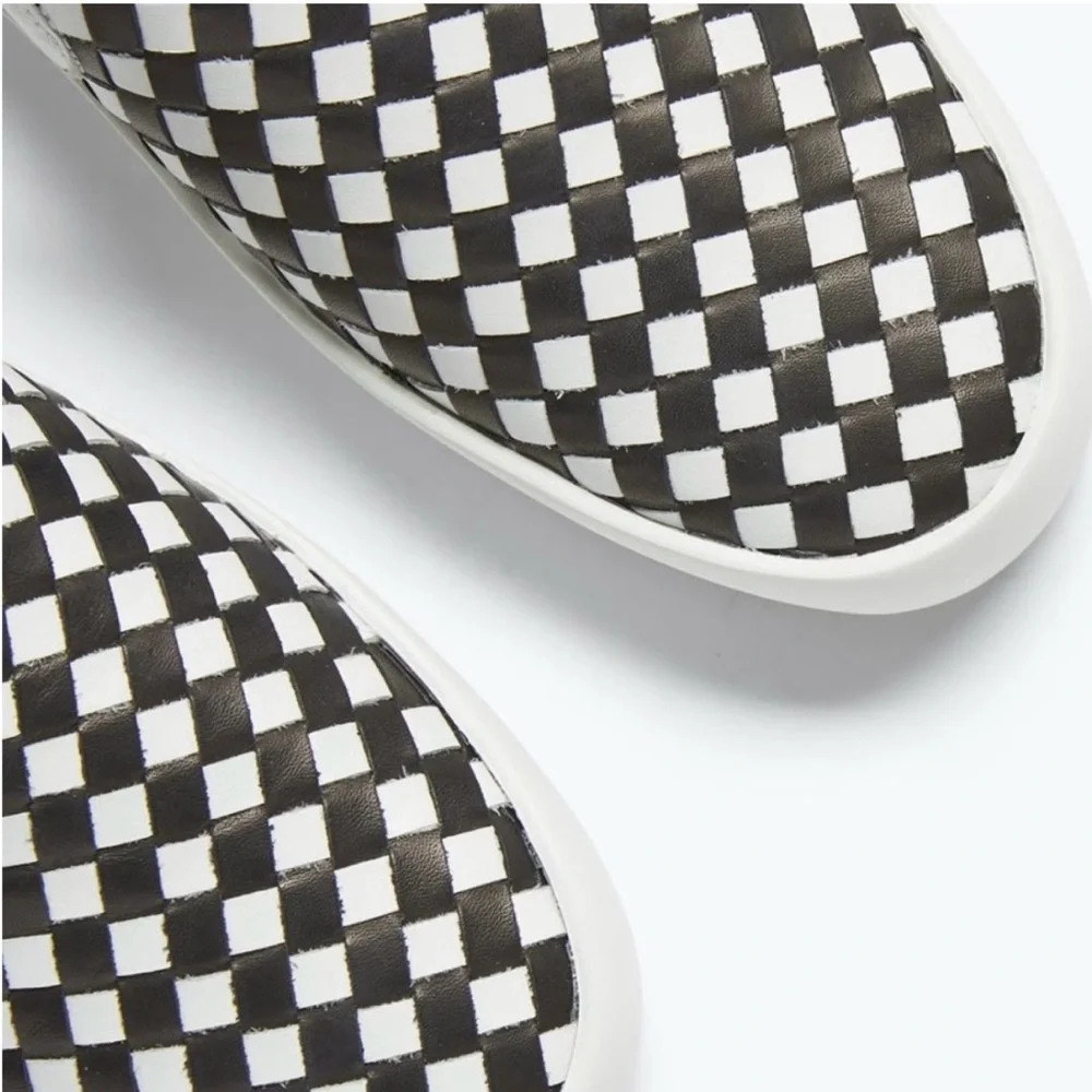Freda Salvador Eddy D’Orsay Checkered Slip-Ons Sneaker Flats Size 6 - Picture 4 of 15